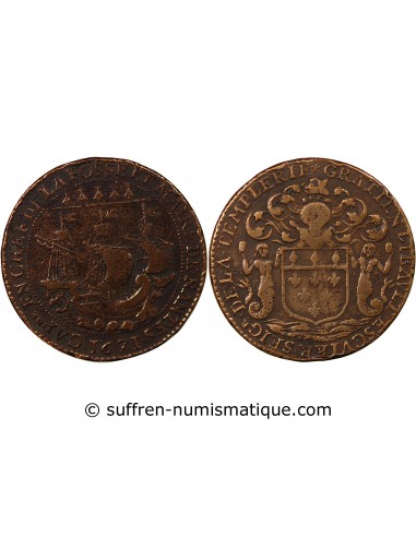 MAIRE DE NANTES - GRATIEN LIBAULT, SIEUR DE LA TEMPLERIE – JETON CUIVRE 1671