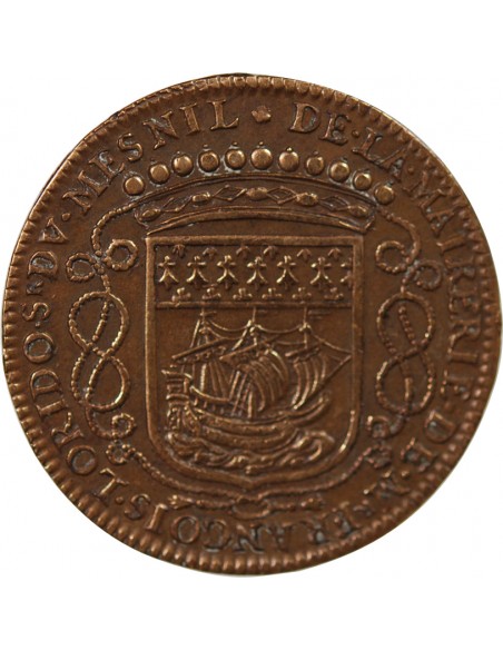 MAIRE DE NANTES - FRANCOIS LORIDO, SIEUR DU MESNIL – JETON CUIVRE 1667