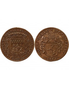 MAIRE DE NANTES - FRANCOIS LORIDO, SIEUR DU MESNIL – JETON CUIVRE 1667 2