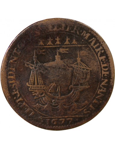 MAIRE DE NANTES - CHARLES CESAR CHEVALIER, SIEUR DU BOIS CHEVALIER - JETON CUIVRE 1677