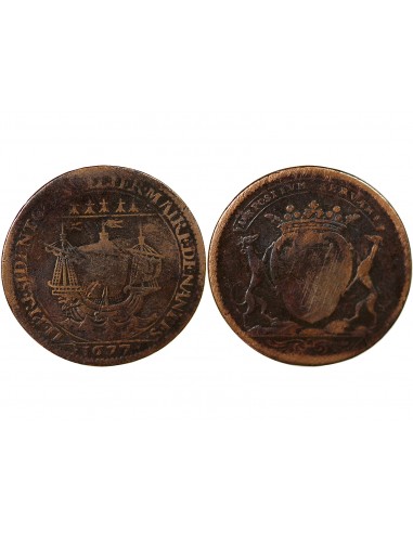 MAIRE DE NANTES - CHARLES CESAR CHEVALIER, SIEUR DU BOIS CHEVALIER - JETON CUIVRE 1677