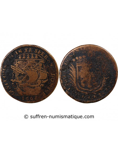 MAIRE DE NANTES - JACQUES CHARETTE, SIEUR DE MONTBERT JETON CUIVRE 1668