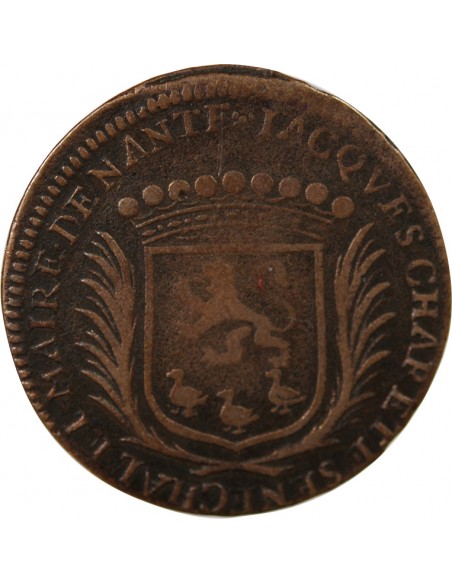 MAIRE DE NANTES - JACQUES CHARETTE, SIEUR DE MONTBERT JETON CUIVRE 1668