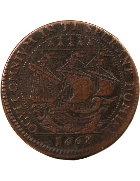 MAIRE DE NANTES - JACQUES CHARETTE, SIEUR DE MONTBERT JETON CUIVRE 1668