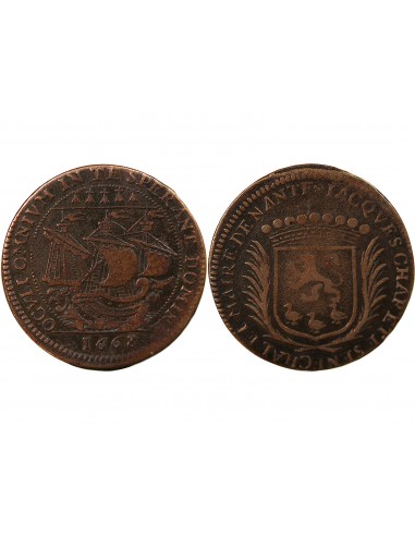 MAIRE DE NANTES - JACQUES CHARETTE, SIEUR DE MONTBERT JETON CUIVRE 1668