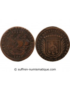 MAIRE DE NANTES - JACQUES CHARETTE, SIEUR DE MONTBERT JETON CUIVRE 1668