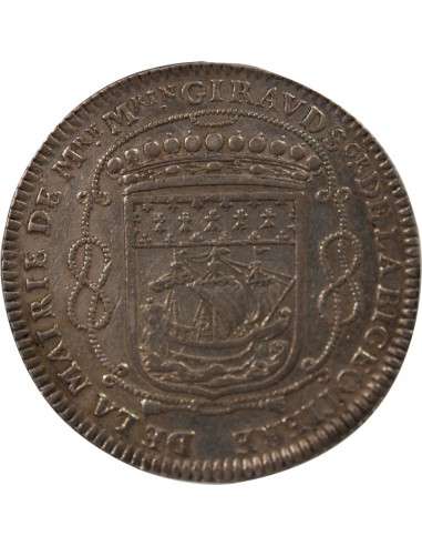 MAIRE DE NANTES -MATHURIN GIRAUD, SIEUR DE LA BIGEOTIERE - JETON ARGENT 1665