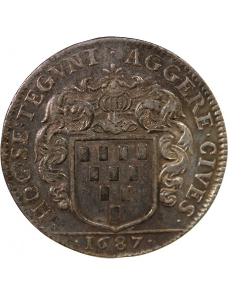 MAIRE DE NANTES - GUILLAUME DE LISLE DE LA NICOLLIERE - JETON ARGENT 1687