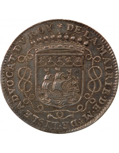 MAIRE DE NANTES - GUILLAUME DE LISLE DE LA NICOLLIERE - JETON ARGENT 1687