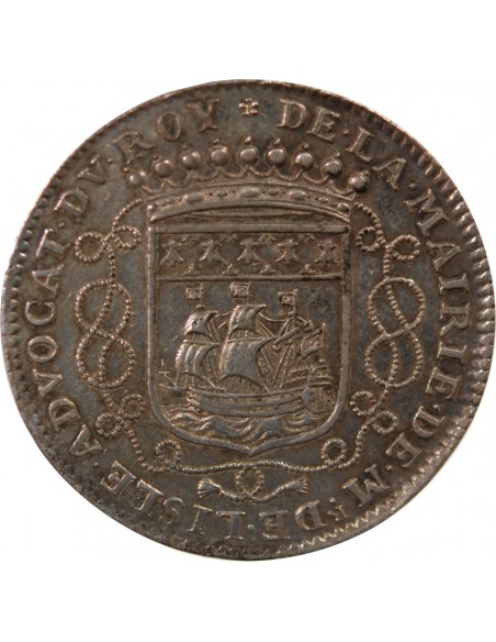 MAIRE DE NANTES - GUILLAUME DE LISLE DE LA NICOLLIERE - JETON ARGENT 1687
