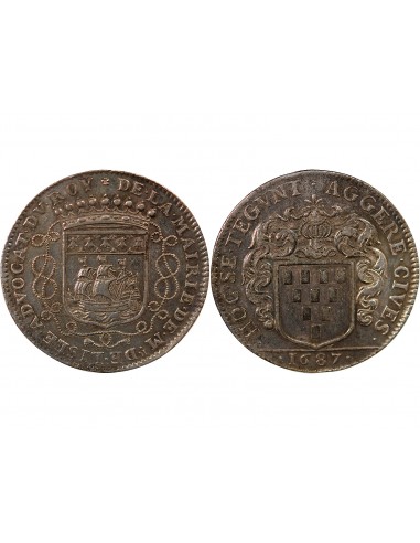 MAIRE DE NANTES - GUILLAUME DE LISLE DE LA NICOLLIERE - JETON ARGENT 1687