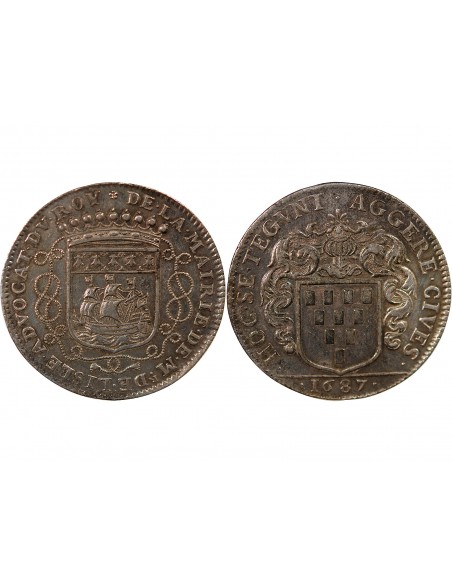 MAIRE DE NANTES - GUILLAUME DE LISLE DE LA NICOLLIERE - JETON ARGENT 1687
