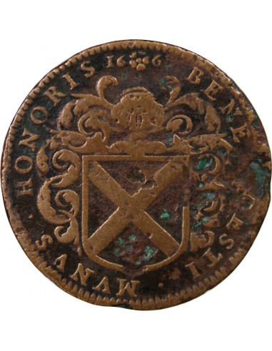 MAIRE DE NANTES - JEAN POULLAIN, SIEUR DE LA VINCENDIERE - JETON CUIVRE 1661