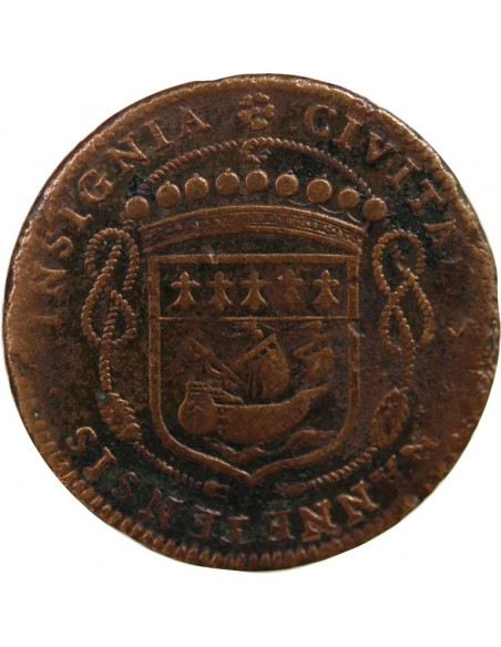 MAIRE DE NANTES - JEAN POULLAIN, SIEUR DE LA VINCENDIERE - JETON CUIVRE 1661