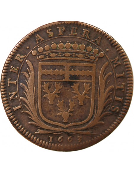 MAIRE DE NANTES - LOUIS MACE, SIEUR DE LA ROCHE - JETON CUIVRE 1663