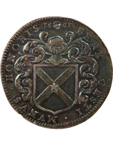 MAIRE DE NANTES - JEAN POULLAIN, SIEUR DE LA VINCENDIERE - JETON ARGENT 1661