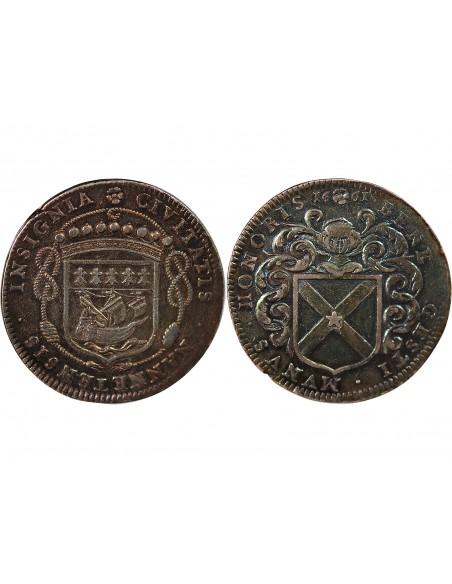 MAIRE DE NANTES - JEAN POULLAIN, SIEUR DE LA VINCENDIERE - JETON ARGENT 1661