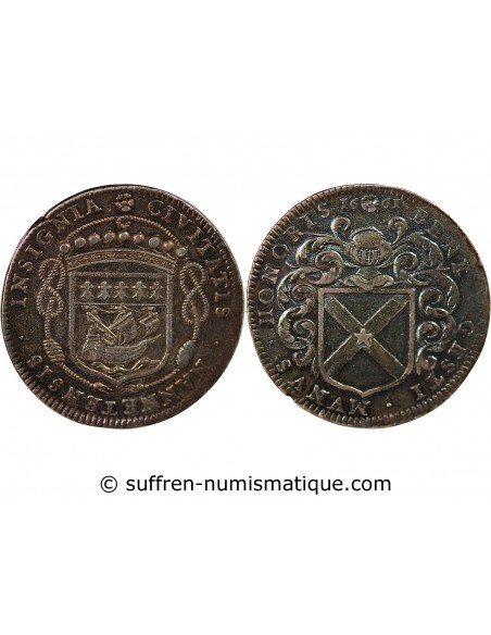 MAIRE DE NANTES - JEAN POULLAIN, SIEUR DE LA VINCENDIERE - JETON ARGENT 1661