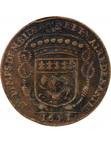 MAIRE DE NANTES - CLAUDE BIDE, SIEUR DE RANZAY - JETON CUIVRE 1653