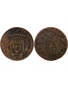 MAIRE DE NANTES - CLAUDE BIDE, SIEUR DE RANZAY - JETON CUIVRE 1653 2