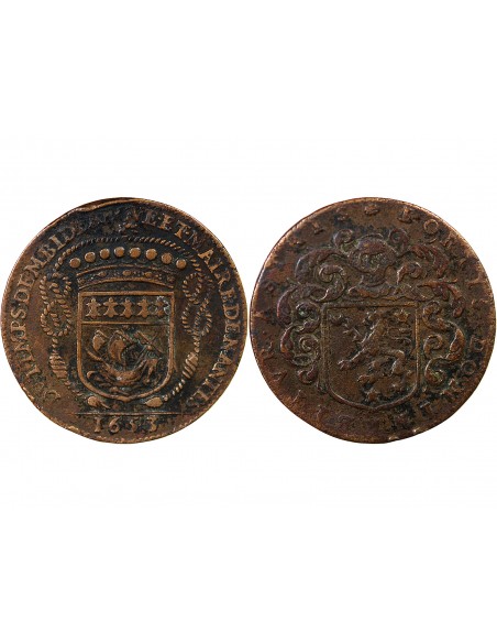 MAIRE DE NANTES - CLAUDE BIDE, SIEUR DE RANZAY - JETON CUIVRE 1653