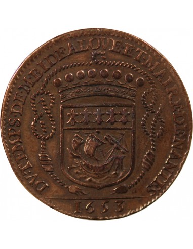 MAIRE DE NANTES - CLAUDE BIDE, SIEUR DE RANZAY - JETON CUIVRE 1653