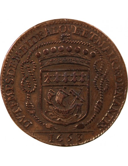MAIRE DE NANTES - CLAUDE BIDE, SIEUR DE RANZAY - JETON CUIVRE 1653