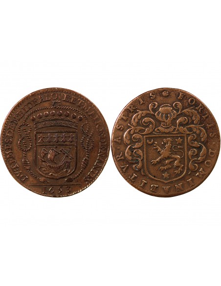 MAIRE DE NANTES - CLAUDE BIDE, SIEUR DE RANZAY - JETON CUIVRE 1653