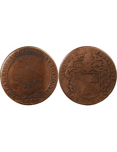 MAIRE DE NANTES - YVES DE MONTI, SIEUR DE LA CHALONNIERE - JETON CUIVRE 1644