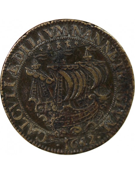 MAIRE DE NANTES - CHRISTOPHE JUCHAULT, SIEUR DU BLOTTEREAU - JETON LAITON 1642