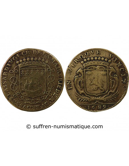 MAIRE DE NANTES - PAUL CASSARD, SIEUR DE BROUSSAY  - JETON LAITON 1689