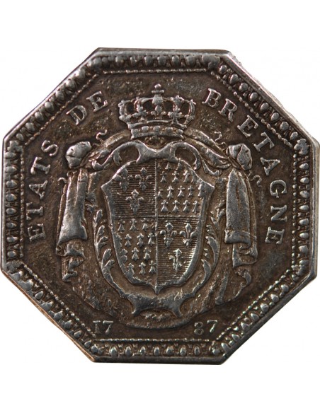 ETATS DE BRETAGNE, LOUIS XVI – JETON ARGENT 1787 RENNES Daniel 138