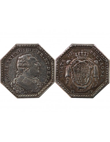 ETATS DE BRETAGNE, LOUIS XVI – JETON ARGENT 1787 RENNES Daniel 138