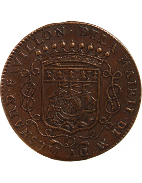 MAIRE DE NANTES - LOUIS MESNARD, SIEUR DU PAVILLON - JETON CUIVRE 1682