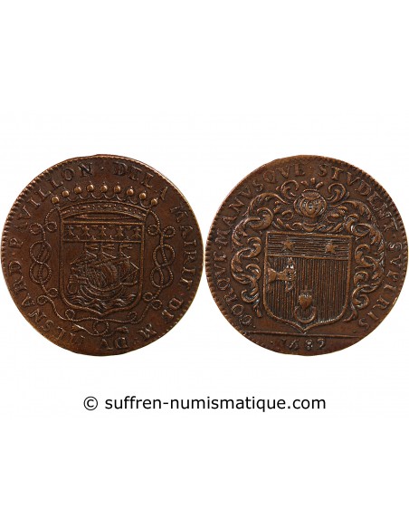 MAIRE DE NANTES - LOUIS MESNARD, SIEUR DU PAVILLON - JETON CUIVRE 1682