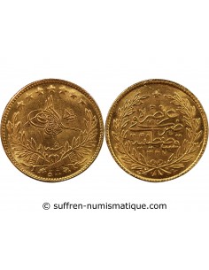 EMPIRE OTTOMAN, SULTAN MEHMED V - 500 KURUSH OR - CONSTANTINOPLE, 1327 AH / 4 (1912-1913)