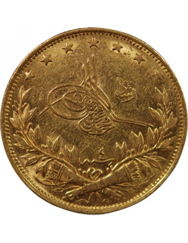 EMPIRE OTTOMAN, SULTAN MEHMED V - 100 KURUSH OR - CONSTANTINOPLE, AH 1327 / 4 (1912-1913)