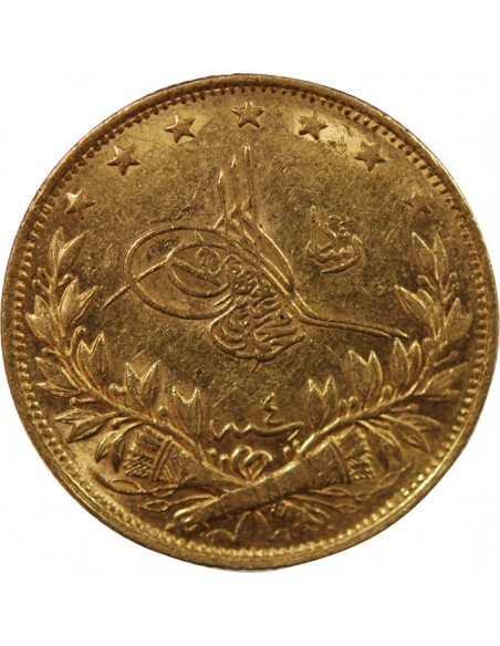 EMPIRE OTTOMAN, SULTAN MEHMED V - 100 KURUSH OR - CONSTANTINOPLE, AH 1327 / 4 (1912-1913)