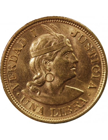 PEROU - 1 LIBRA OR 1917 LIMA