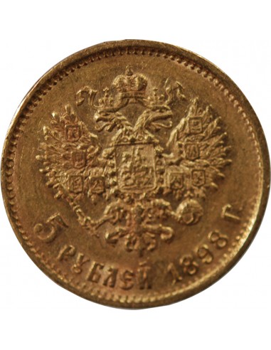 RUSSIE, NICOLAS II - 5 ROUBLES OR 1898