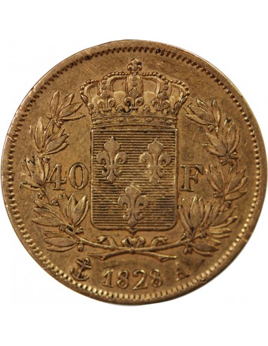 CHARLES X﻿ - 40 FRANCS OR 1828 A PARIS﻿
