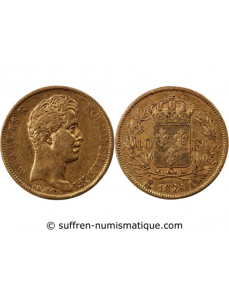 CHARLES X﻿ - 40 FRANCS OR 1828 A PARIS﻿