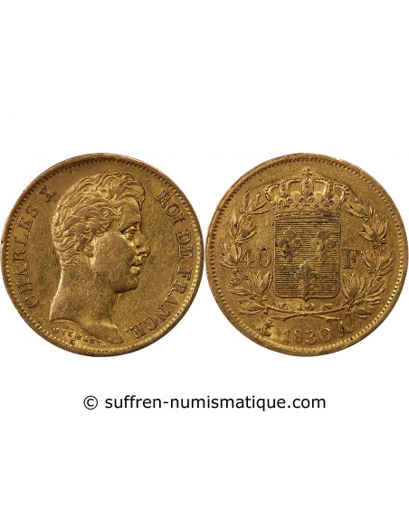 CHARLES X﻿ - 40 FRANCS OR 1830 A PARIS﻿