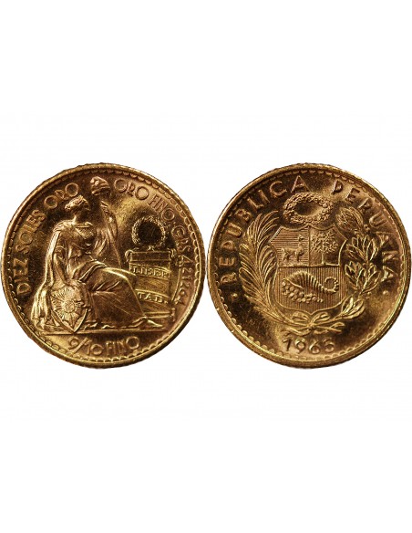 PEROU - 10 SOLS OR 1965 LIMA