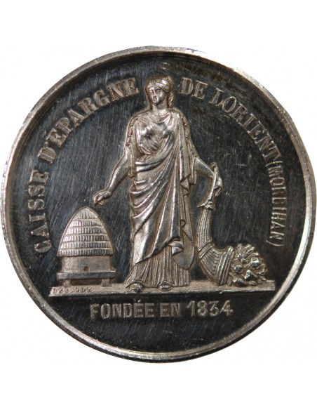 CAISSE D'EPARGNE DE LORIENT - JETON ARGENT poinçon Corne (après 1879)