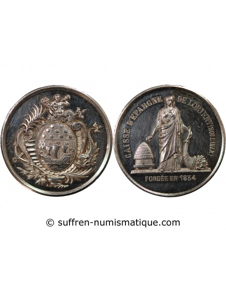 CAISSE D'EPARGNE DE LORIENT - JETON ARGENT poinçon Corne (après 1879)