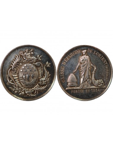 CAISSE D'EPARGNE DE LORIENT - JETON ARGENT poinçon Corne (après 1879)