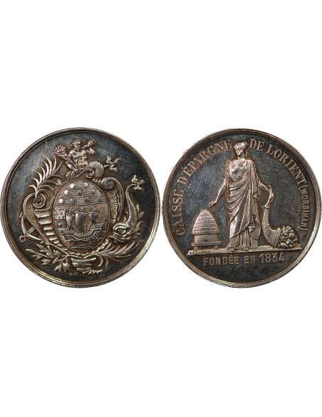 CAISSE D'EPARGNE DE LORIENT - JETON ARGENT poinçon Corne (après 1879)