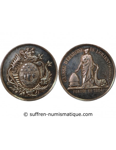 CAISSE D'EPARGNE DE LORIENT - JETON ARGENT poinçon Corne (après 1879)
