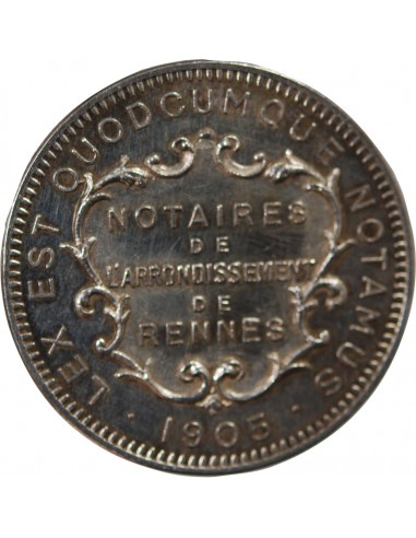 NOTAIRES DE RENNES - JETON ARGENT 1905